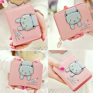 Cartera de Mujer corta PU con cierre y monedero