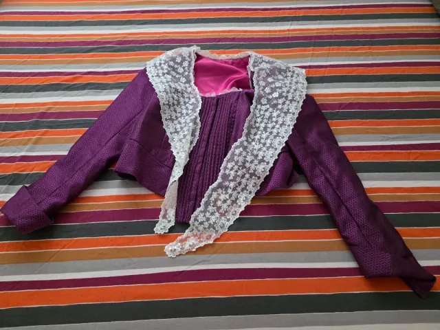 Traje de Fallera Gris y Morado