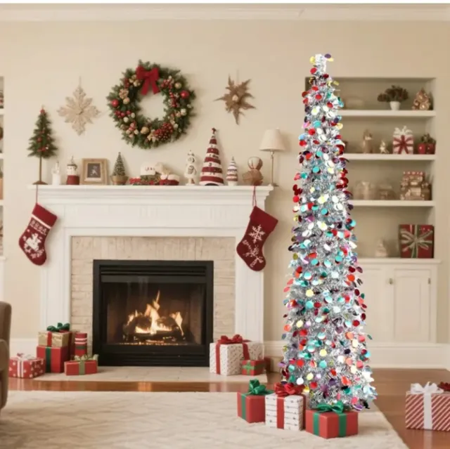 Albero di Natale brillante 150 cm multicolore