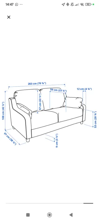 Sofá IKEA VINLIDEN 3 plazas + funda sin abrir