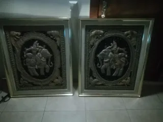 Cuadro Hindú Elefante y Guerrero. Negociable