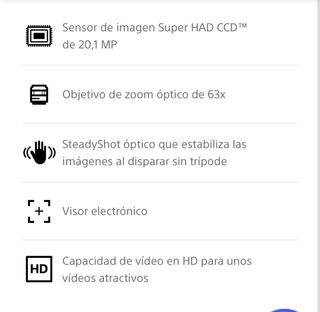 camara Sony con objetivo variable
