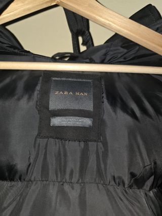 Abrigo negro plumas doble forro