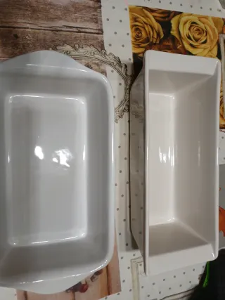 Bandejas de horno de cerámica blanca