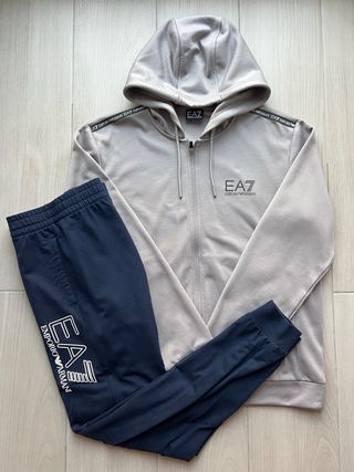 Conjunto Deportivo EA Emporio Armani Gris y Azul.