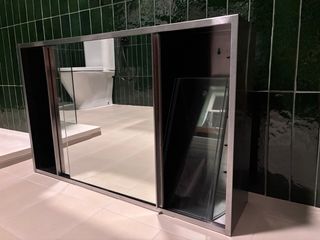 Espejo camerino baño metal y cristal