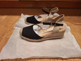 Cuñas esparto negras talla 39