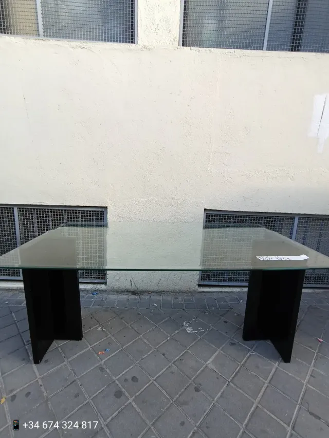 Mesa Comedor Cristal Biselado Negra