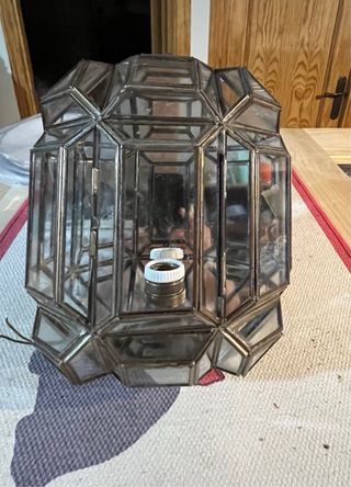 Lámpara Granaína de pared de cristal y metal