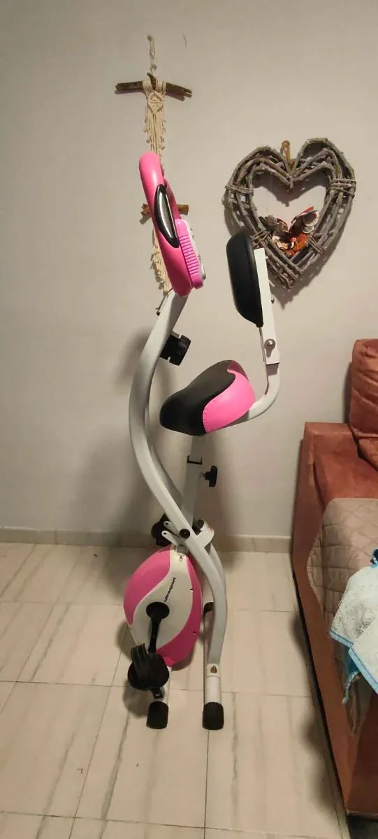 Bicicleta Estática Plegable Rosa