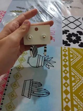 Pendientes rayas blanco y negro