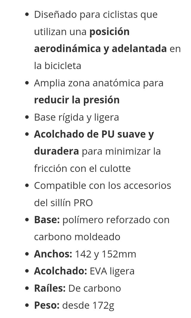 Sillín pro stealth carbon 152mm