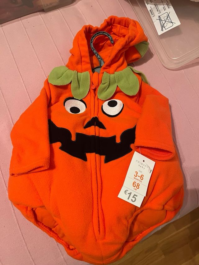 Disfraz de Calabaza para Bebé. Talla 3/6 meses