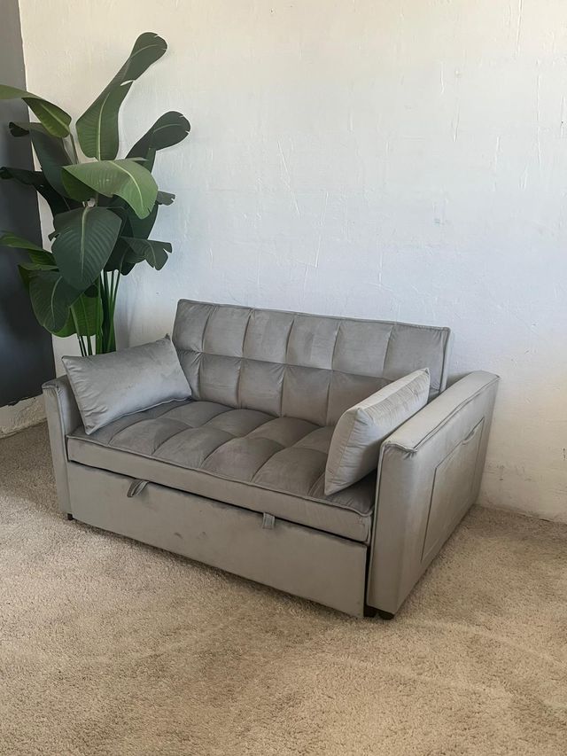 Sofá cama matrimonial GRIS terciopelo nuevo