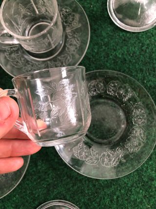 Juego 8 copas y 6 tazas de cristal