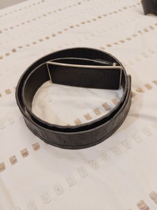 Cinturón Just Cavalli Negro Hebilla Rectangular