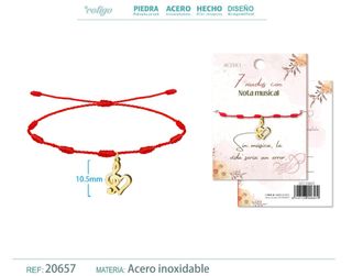 Pulsera 7 nudos Nota Musical Acero Inoxidable