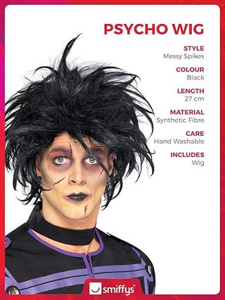 Peluca Psicópata Negra Halloween Smiffys