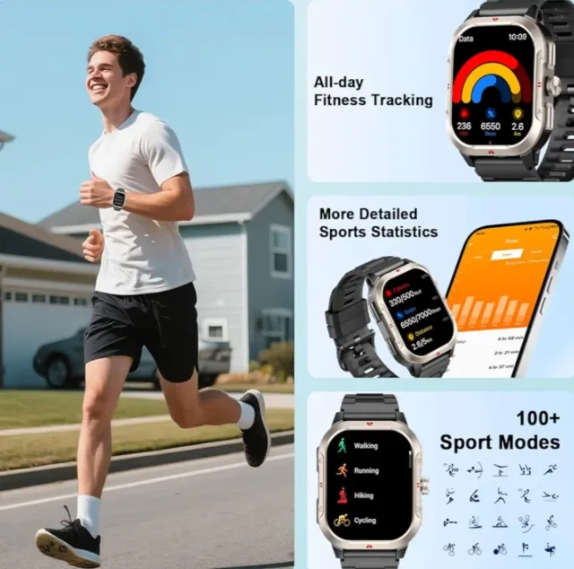 Reloj Inteligente Negro y Plateado GPS SMARTWATCH 