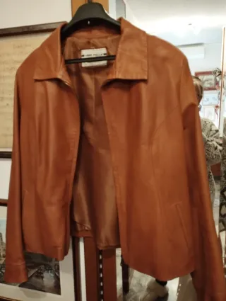 Giubbino uomo vera pelle marrone