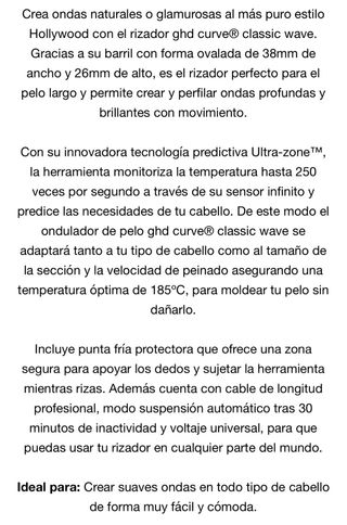 Rizador GHD Curve Classic Wave Negro