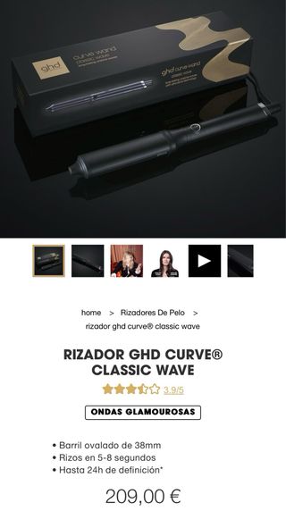 Rizador GHD Curve Classic Wave Negro