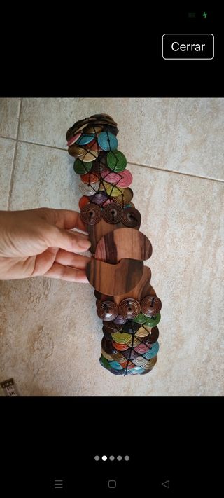 Cinturon artesanal boho de madera y cuentas