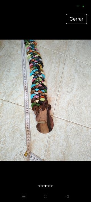 Cinturon artesanal boho de madera y cuentas