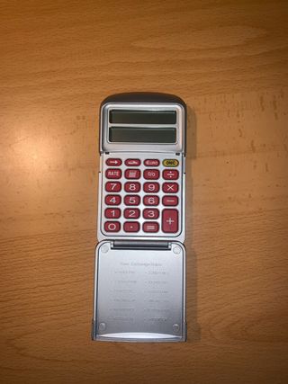 Calculadora de bolsillo con tipo de cambio