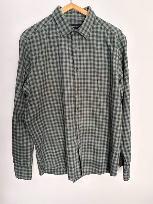 Camisa cuadros verde Massimo Dutti