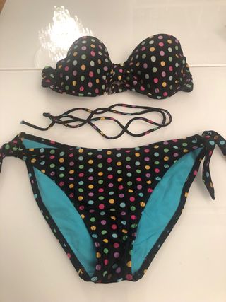 Bikini lunares negro multicolor