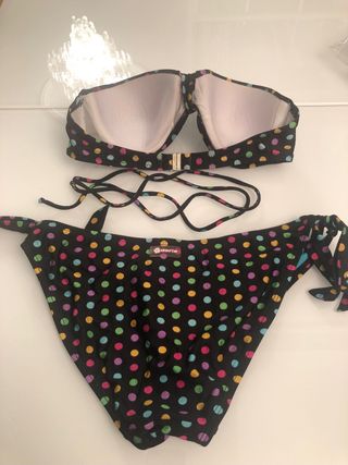 Bikini lunares negro multicolor