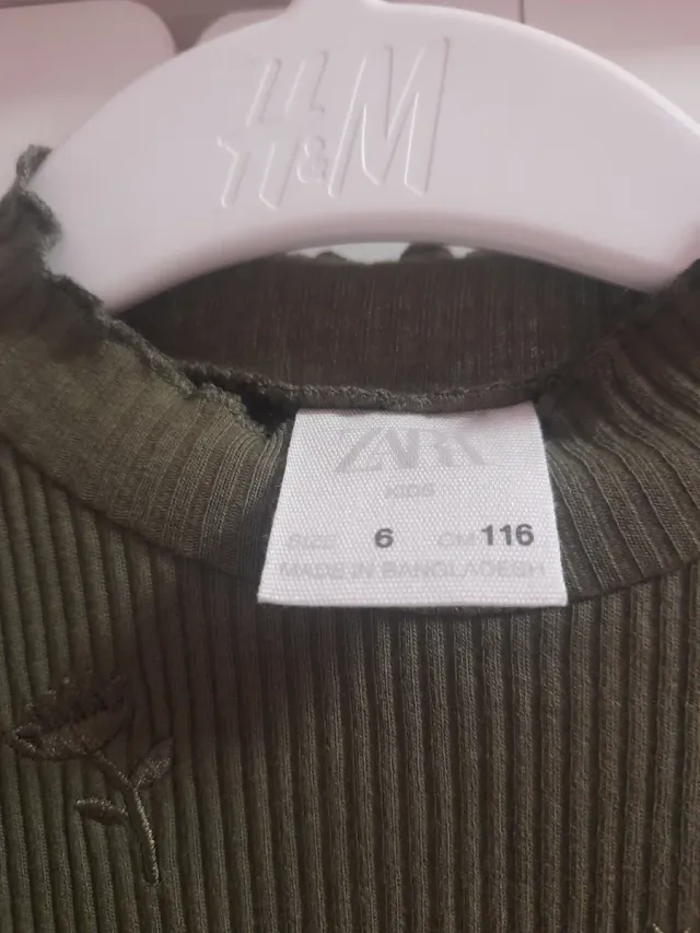 Camiseta Zara manga larga bordada