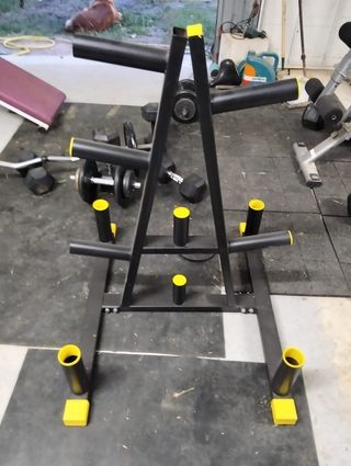 Rack para discos y barras de gimnasio