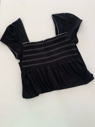 Top Zara Negro Fruncido