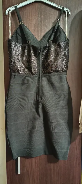 Vestido negro lentejuelas talla S sin estrenar