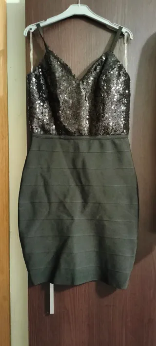 Vestido negro lentejuelas talla S sin estrenar