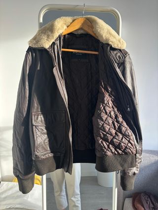 Chaqueta Hackett Cuero Marrón Talla S Hombre