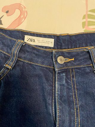 Falda vaquera Zara MIDI azul