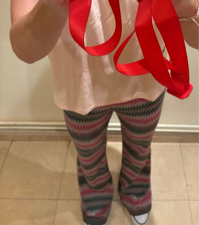 Pantalones de punto con estampado zig-zag