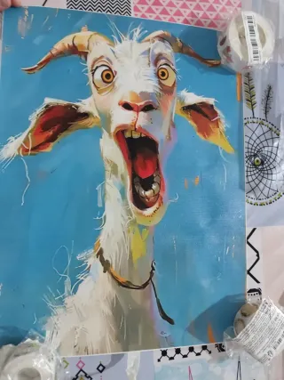 Pintura de cabra divertida y animada