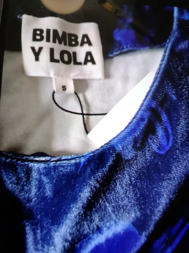 Vestido Bimba y Lola azul estampado de terciopelo
