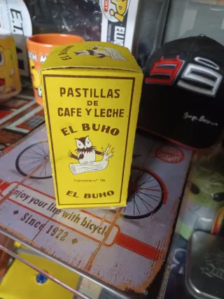 Caja antigua El Buho Pastillas Café y Leche