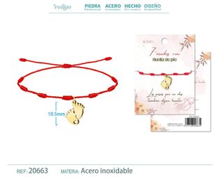 Pulsera 7 nudos Huella de Pie Acero Inoxidable