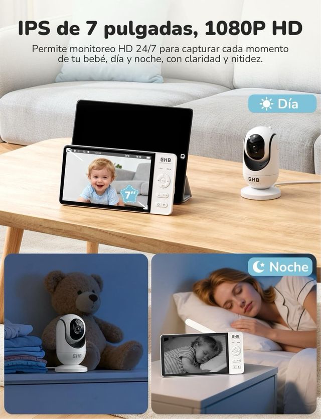 Camara vigilabebes con pantalla de 7'' GHB ABM780