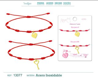 Pulsera 7 Nudos Corazón y Llave Cotigo