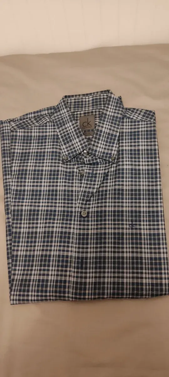 Camisa Calvin Klein Cuadros Azul Talla M