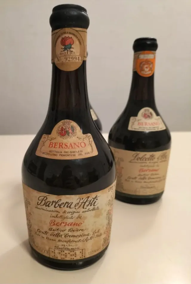 3 Bottiglie Bersano Fac Simile Mezzo Litro