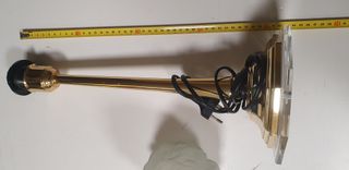 Pie de lámpara y tulipa vintage dorado