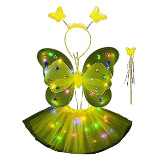 Accesorios de disfraz LED, faldas para niñas, falda de mariposa traje de luces